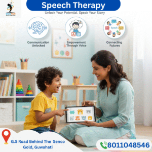 1. What is speech therapy? Speech therapy helps children improve their ability to speak clearly, understand language, express themselves, and communicate better. It also supports issues like stuttering, articulation errors, and delayed speech. 2. How do I know if my child needs speech therapy? If your child has unclear speech, delayed talking, limited vocabulary, difficulty following instructions, or issues like stammering, it’s recommended to get a speech and language evaluation. 3. At what age can a child start speech therapy? Children can begin speech therapy as early as 18 months, depending on the signs. Early intervention leads to faster improvement. 4. What happens during the first speech therapy session? The therapist conducts a detailed assessment to understand your child’s strengths and challenges. They evaluate speech sounds, language skills, comprehension, and communication abilities. 5. How long does speech therapy take to show improvement? Improvement depends on the child’s condition, age, and consistency. Many children start showing progress within 6–8 weeks, while some may need long-term support. 6. How often does my child need therapy sessions? Typically, children attend 2–3 sessions per week, but the exact frequency depends on their needs and progress. 7. Are parents allowed to attend therapy sessions? Yes. At Cooper Speech Therapy Guwahati, parents are encouraged to stay involved. We also provide home-practice plans so families can continue exercises at home. 8. Do you work with children who have Autism, ADHD, or developmental delays? Yes. Our therapists are trained to work with children with Autism Spectrum Disorder (ASD), ADHD, Down Syndrome, Cerebral Palsy, and other developmental challenges. 9. Do you offer home-based or online speech therapy? Yes. Depending on availability, we offer in-clinic, home visits, and online sessions for flexibility and convenience. 10. How do I book an appointment? Parents can easily schedule an appointment by contacting Cooper Speech Therapy – Guwahati through phone, WhatsApp, or by visiting the centre directly.
